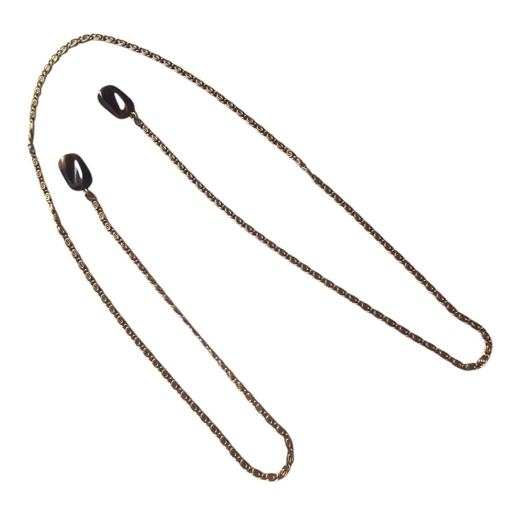 Tassel Necklace 27" Tigers Eye Double Link Chain Tribal Boho Hippie Crystal Girl